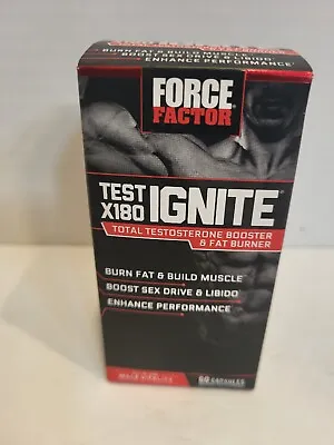 Force Factor Test X180 Ignite Free Fat Burner 60ct Exp 7/2026 • $17