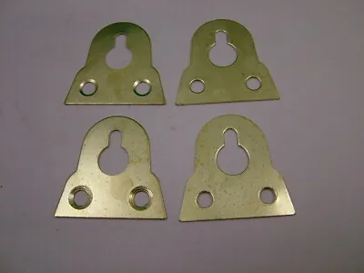 Pack Of 4 Mirror Hanger Plate Fixing Brass Plated Picture Glass Brackets 40mm • £1.99