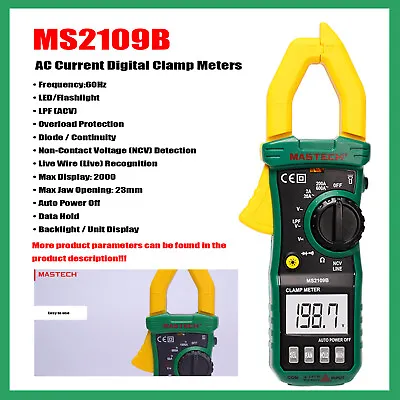 MASTECH MS2109B MS2109C MS2109D Digital Clamp Meters Multimeter Electrical Tool • $37.18