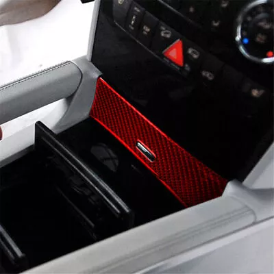 Red Carbon Fiber Central Storage Box Cover Trim For Mercedes-Benz M-Class W164 • $10.97