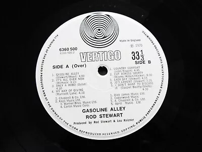 Rod Stewart GASOLINE ALLEY UK 1st 1970 Vertigo Swirl 6360 500 STEREO LP. EX. • $200