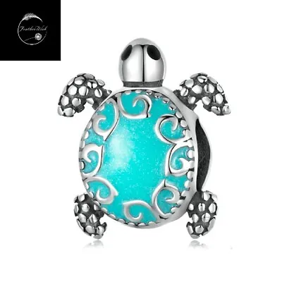 Sterling Silver 925 Turtle Tortoise Sea Ocean Animal Bead Charm For Bracelets • £16.99