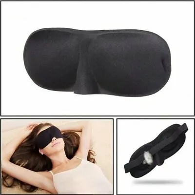 Travel 3D Eye Mask Sleep Soft Padded Shade Cover Rest Relax Sleeping Blindfold • $3.05