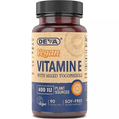 Deva Vegan Vitamin E With Mixed Tocopherols 90 Vegan Caps • $22.26