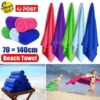 $8.25 • Buy 70x140cm Microfiber Bath Beach Towel Gym Sport Footy Travel Yoga Swimming Drying