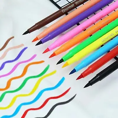 Food Coloring Pen Edible Markers Decorating Fondant Cakes Pastries Painting • £5.36