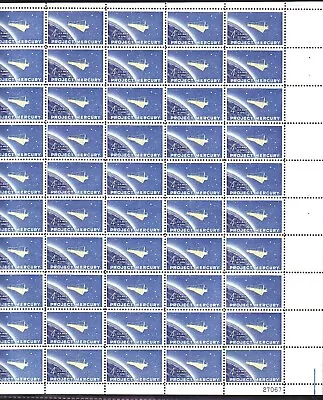 Project Mercury Complete Sheet Fifty 4 Cent Postage Stamps Scott 1193 • $11.95