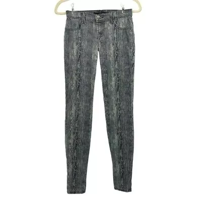 J Brand Super Skinny Woodgrain Pattern Gray Denim Jeans Womens 24 • $11.60