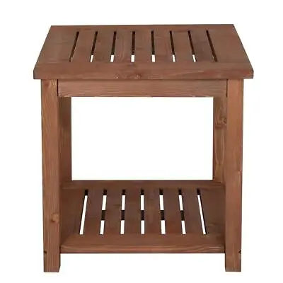 Square Coffee Drinks Side Table Wooden Indoor Outdoor Garden Patio Furniture UK • £25.90