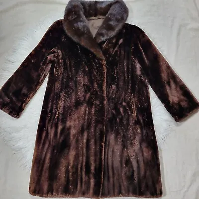 Vintage Elsa Schiaparelli Paris Designer Womens Medium Fur Coat Mink Collar  • $299.99
