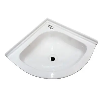 £15.99 • Buy Caravan Motorhome Boat Bathroom White Plastic Corner Vanity Sink Bowl Camper Van