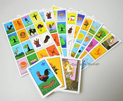 Mexican Bingo Game Spanish Loteria Card Game 10 Boards 54 Cards New • $8.95