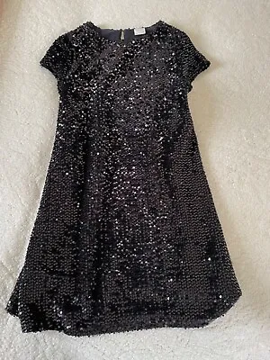 Zara Kids Girls Beautiful Black Sequinned Party Dress Age 11-12 Barely Worn • £7
