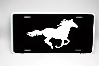 Horse Black Metal Car License Plate Auto Tag Mustang Car License Plate • $12.99