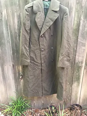 Vintage US Marine Corps Military Issue Uniform Trench Coat Wool Jacket 38 L USMC • $39