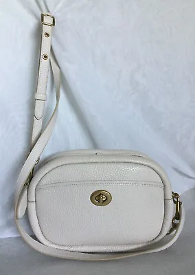 COACH Beige Leather Cross Body/Shoulder Bag / Handbag Made In Philippines • $159