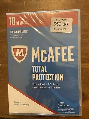 McAfee Total Protection 2017 1 Year 10 Devices • $50