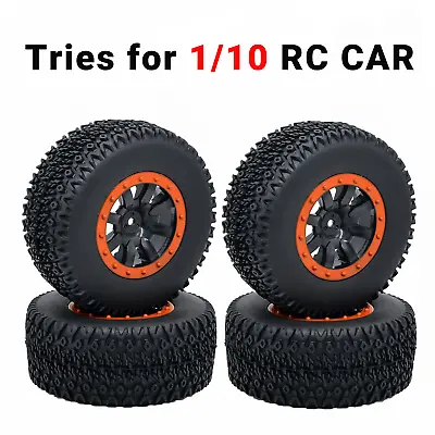 DBX10 Short Course Truck Brushed Wheels Tires 12mm Hub For 1/10 RC Car Orang • £33.99