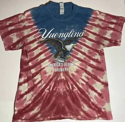 Rare Official Yuengling Red White Blue Tie Dye T Shirt Mens Large America GUC • $22