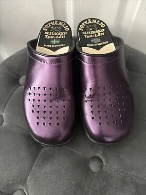 Swedish Soft Nurse Home Slippers Maguba 610 Purple Metallic-Excellent Condition! • $49