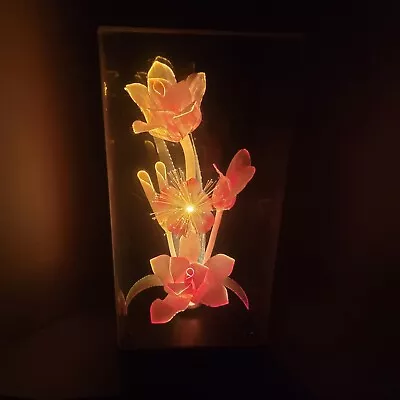 Vintage 1988 Fiber Optic Color Changing Flowers Lamp - Lights Work No Music • $35