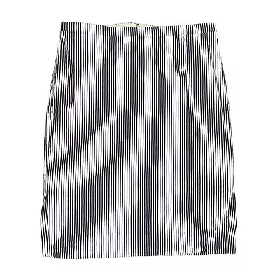 J Crew Pencil Skirt Womens 10 Pinstripe Seersucker Straight Cotton Side Slits • $16.95