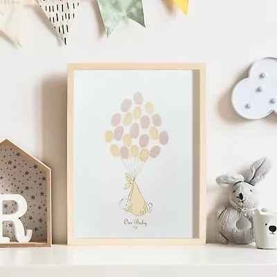 £7.99 • Buy BABY SHOWER FINGERPRINT KEEPSAKE Alternative To Guest Book,Unisex Ink Pads Cream