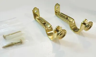 Set 2 NEW REJUVENATION UNLACQUERED BRASS 1   Curtain ROD END BRACKETS Assembly • $14.99