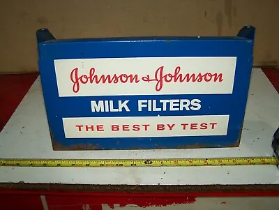 Johnson & Johnson Milk Filter Hanging Steel Box Milkhouse Dispenser Flip Top WOW • $59.95