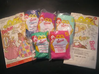 Barbie   Complete Figurine Set   NIP McDonald's 1997    Plus Happy Meal Bags  • $9.88