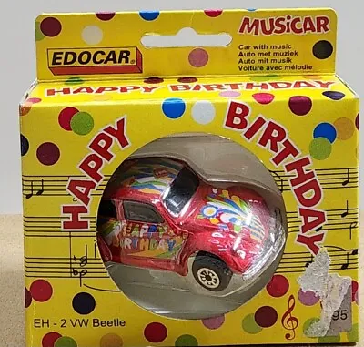 Very Rare Volkswagen Beetle Edocar Musicar Series  Red Happy Birthday BOXED  • $8.99