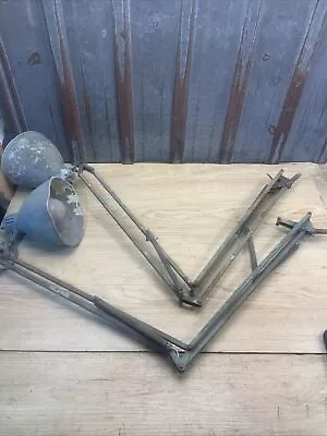 2 Vintage Industrial Articulating Lamps Parts Only Salvage ￼ Repurpose • $26.24