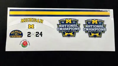 Michigan Wolverines National Champs 2023 Mini Football Helmet Decal Set • $30