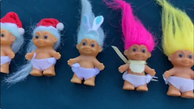 Vintage TROLL Russ/D.A.M./Harry Ash Glass Eyes SANTA INDIAN BUNNY... 1980-90s • $5