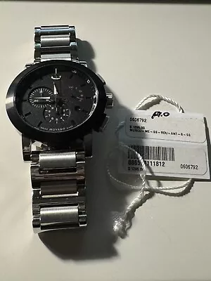 Movado Museum 44mm Stainless Steel Strap With Black Case Men's Wristwatch... • $75