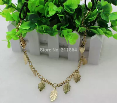 £2.98 • Buy WOMENS LEAF CHARM Headband Head Piece Chain Leaves Elastic Hair Band SUMMER