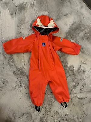 Jojo Maman Puddlesuit Fox Orange Waterproof Suit 12-18 Months  • £35