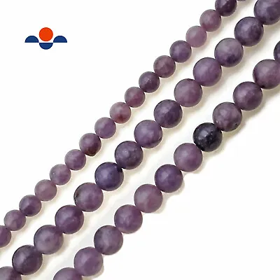 $7.99 • Buy Natural Purple Lepidolite Smooth Round Beads 6mm 8mm 10mm 15.5  Strand