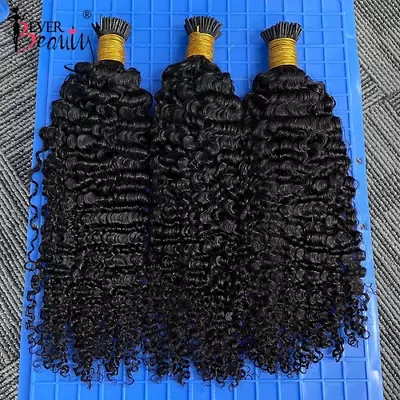 Kinky Curly Microlinks Human Hair Extension Brazilian Virgin Weave Bundles I Tip • $286.11