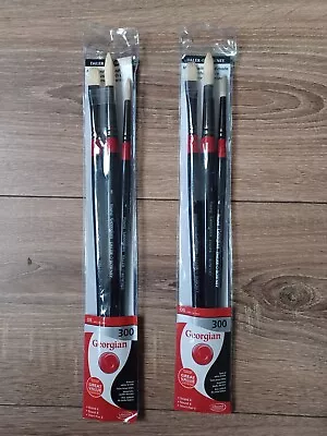 2 X SET  Of Daler-Rowney Georgian Brush Long Handle Set Of 3 • £18