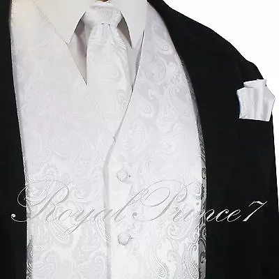 NEW Men's Paisley Design Dress Vest And Neck Tie Hankie Set For Suit Or Tuxedo • $23.36