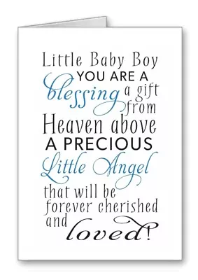 New Baby Boy Blessing Card Blank Notelet Congratulations • £2.25