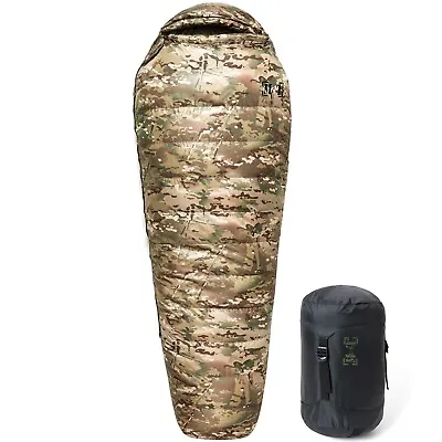 Akmax.cn Military Down Mummy Sleeping Bag For Cold Weather - Multicam • $129.99