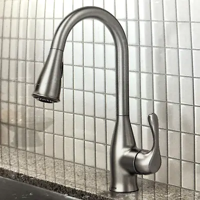 🆕 MOEN 87966SRS Kaden One-Handle Pull Down Kitchen Faucet - Stainless  $289 • $82.97