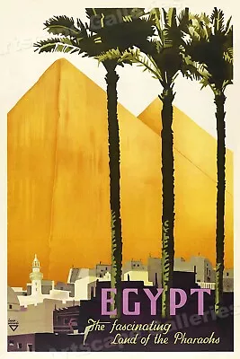 1930s “Egypt - Fascinating Pyramids” Vintage Style Travel Poster - 16x24 • $13.95