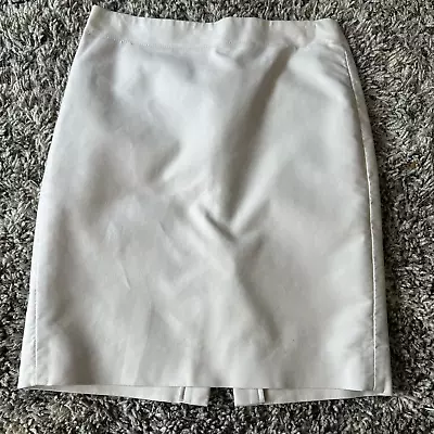 J. Crew No. 2 Pencil Skirt Double Serge Cotton Ivory Cream Size 8 • $14.99