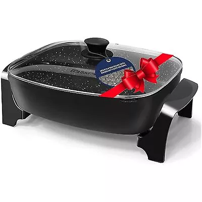 Elite Gourmet Extra Deep Non-stick Electric Skillet 16 In With Glass Vented Lid. • $51.18