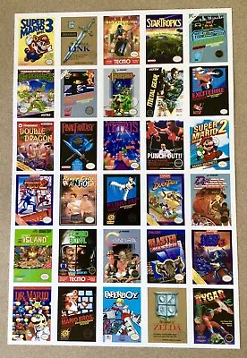 Nintendo NES Classic Games Game Room Poster 12x18 • $7.99