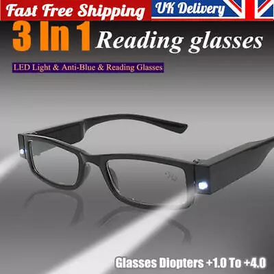 £4.99 • Buy Adult Men Womens Magnifying Reading Glasses Super Mighty -Sight Glasses Led