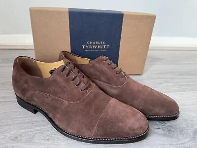 NIB Charles Tyrwhitt Walnut Brown Suede Oxford Shoe Size 10 EU 44.5 • £65